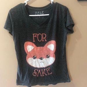 For Fox Sake V Neck Shirt Small
